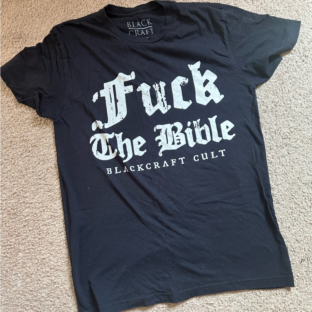 Blackcraft F*ck the Bible tshirt. Sz Sm